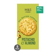 M&S 8 All Butter Pistachio & Almond Cookies 200g x1 Marks and Spencer 0.2kg Soft Butter filled with 