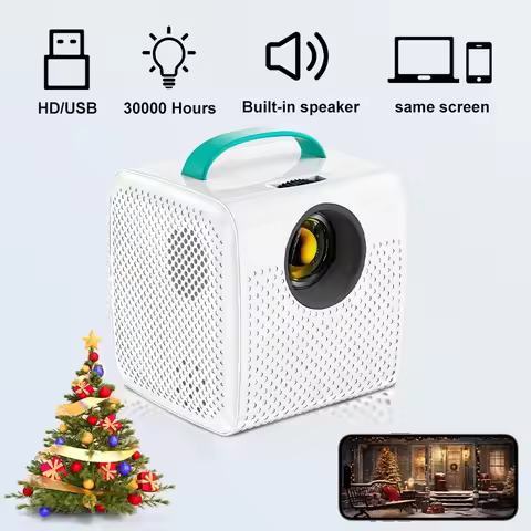 Salange Q2 Portable Mini Movie Projector Same Screen Smartphone 640*480P for Outdoor Camping Home Th