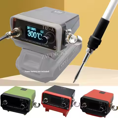 OLED T12 Soldering Iron Station Electric Solder For Dewalt For Makita/Milwaukee/Devon/Worx 18V Batte