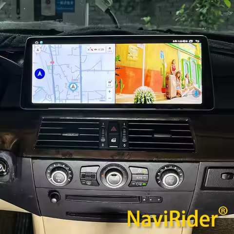 For BMW 5 Series E60 E61 E63 E64 2007-2010 CarPlay Android Auto GPS Navigation Multimedia Video Play