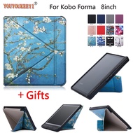 Cswmjb เคส Ebook บางเฉียบเท่ Funda สำหรับ Kobo Forma ขนาด8นิ้ว2018หลายมุมรองรับขาตั้งพับได้ E-Reader อัตโนมัติเคสซัมซุงการนอนหลับ/ปลุก + ของขวัญ