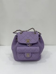 Chanel 紫色CHANEL香奈兒 24P Duma 紫色 牛皮雙肩包