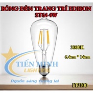 Glass Led Bulb, EDISON A60/ST64/G45/G80 4W Decorative Bulb, Yellow Light