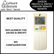 [FREE MAILING][Cover With Warranty] Daikin Aircon Remote Control Daikin Remote ARC423 ARC417