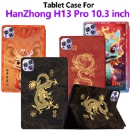 High Quality PU Leather Tablet Case For HanZhong H13 Pro 10.3 inch 2024 Fashion Cartoon Sweatproof N