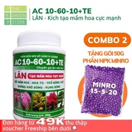 Phân bón NPK vi lượng AC 10-60-10+TE (100g) kích ra hoa siêu lân tạo mầm hoa cho hoa lan hoa hồng ma