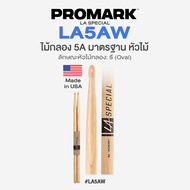 ⭐Made in USA⭐ Promark™ LA Special LA5AW ไม้กลอง 5A หัวไม้ Hickory Drumstick Wood Tip