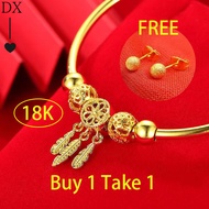 Wedding Set Saudi Gold 18k Pawnable Legit Saudi Gold Pawnable for Women Korean Style Vintage Happiness Bracelet Couple Bracelet Dream Catcher Lucky Pure Gold Bracelet Buy 1 Take 1 Small Round Bead Frosted Earrings Good Luck Bead Fashion Jewelry Flash Sale