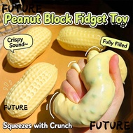 HL-FUTU Peanut Squeeze Toy, TPR Slow Rebound Peanut Stress Toy,  Squeaky Building Block Style Peanut
