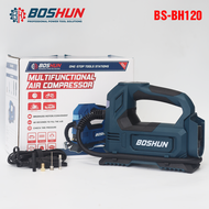 Máy bơm hơi pin BOSHUN BS-BH120 120w Nặng 940gram Áp suất tối đa 120 psi Màn hình led