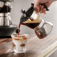 咖啡壺可視不銹鋼摩卡壺煮咖啡壺手沖套裝電陶爐電磁爐雙進口單閥咖啡機