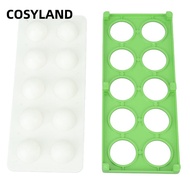 COSYLAND Ravioli Maker Press, Green Silver 10 Holes Ravioli Mold, Durable Efficient Aluminum Alloy A