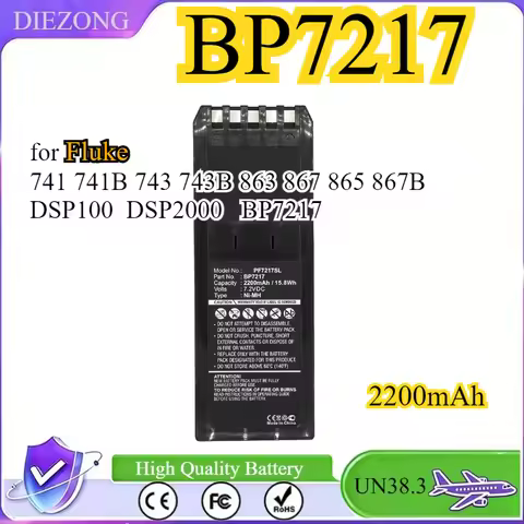 2200mAh Battery for Fluke 741 741B 743 743B 863 867 865 867B DSP100 DSP2000 BP7217 Bateria 7.2V Meas