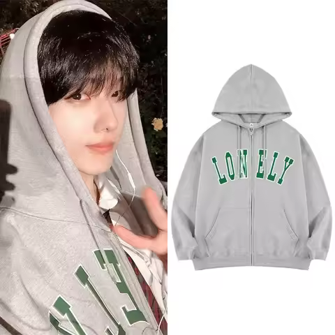 NEW Kpop Nct Dream Vocal Concert Same Hooded Lonely Gray Color Long Sleeved Cotton Bp Sweatshirt Y2K