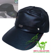 Topi Komando Kulit Sintetis / Topi Pria Komando Kalep Sintetis / Topi Kulit Sintetis / Topi Kulit De