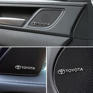 Toyota | 4pcs car audio decorate 3D Aluminum Badge Emblem Sticker For toyota camry  chr corolla rav4