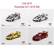 Mini GT Porsche 911 GT2 RS ⚠️Sealed⚠️ Lot of 4 # 63, 86, 136, 160 - Weissach Silver, White, Racing Y