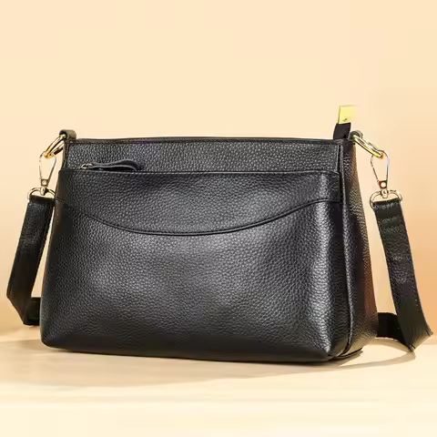 Newsbirds Newest Brown Leather Woman Shoulder Bag Fashion Sling Bag Small Woman Bag Cross Body Soft 
