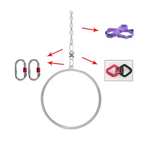 50cm Aerial Hoop Mini Lyra Kit Aerial Equipment Stainless Steel Aerial Yoga Hoop for Home Fitness GY