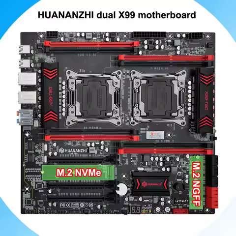 HUANANZHI X99-T8D Dual CPU Socket Motherboard for 2678 V3 2676 V3 2696 V3 2696 V4 CPU 8 DDR3 DIMM M.