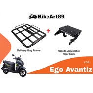 Monorack Yamaha Ego Avantiz RAPIDO Foodpanda Grabfood Heavy Duty With Delivery Bag Frame Tapak Accessories Ego Avantiz