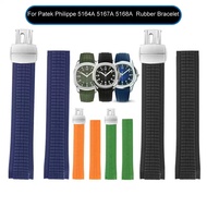 Soft Silicone Watch Band Aquanaut For Patek Philippe 5164A 5167A 5168A  Rubber Bracelet Curved End W