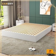 SANSHY Thicken Tatami Bed Frame Super Single/Queen/King Size Bed Frame Solid Wood Bed Frame Bed Fram