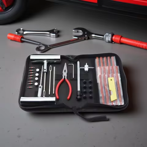 46/62 Pcs Set Car Tire Repair Tool Tire Repair Kit Studding Tool Set Auto Bike Tire Repair Puncture 