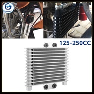 13 แถว Universal Motorcycle Engine Oil Cooler Cooler Cooling Radiator การเปลี่ยน 125-250cc เงิน