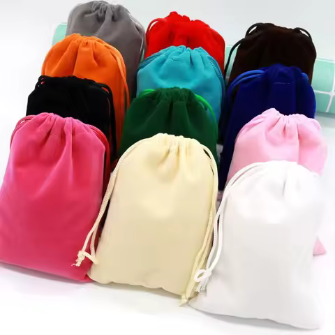 10/50pcs 5x7 7x9 8x10 9x12cm Velvet Bag Drawstrings Pouches Small Size Jewelry Display Packing Bags 