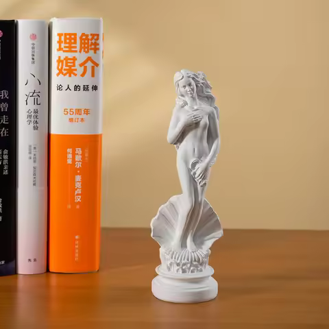 18cm Aphrodite Statue Resin White Greek Sculpture The Birth of Venus Figurines Bookshelf Desktop Dec