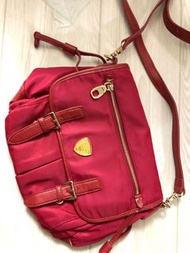 日本品牌 macaronic style紅色尼龍肩背包側背包