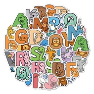 52-Piece Animal Alphabet Stickers - Kids' Spelling Stickers for Stationery, Cultural & Creative Item