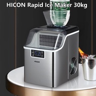 Hicon Ice Maker Commercial Full Transparent 30KG Drinking Dormitory Dormitory Round Ice Cube Ice Cube Maker