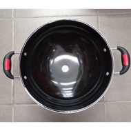 38/42CM Double Handle Enamel Wok / Kuali Hitam