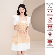 Shilla - CG.L49C60.69D9 (SA25) - High-end designer dress in cream color with luxurious floral lace