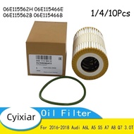 Auto Engine Oil Filter Suit for 2016-2018 Audi A6L A5 S5 A7 A8 Q7 3.0T OEM NO 06E115562H 06E115466E 