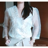 MODERN FILIPINIANA TOP BARONG FOR WOMEN PURE EMBROIDERED BARONG