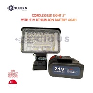 SG STOCK- Cordless LED light 4", 5"/21V lithium-ion battery 4.0AH, 6.0AH