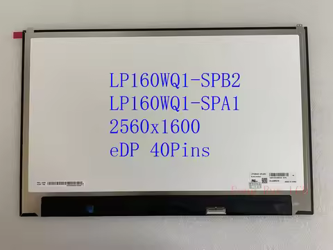 16 Inch 2560x1600 eDP 40 Pins 60Hz LP160WQ1-SPB2 LP160WQ1-SPA1 IPS Laptop LCD Screen Display Panel F