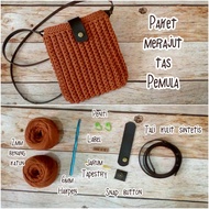 DIY crochet kit for beginner, slingbag