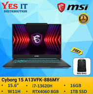 MSI Cyborg 15 A13VFK-886 15.6'' FHD Gaming Laptop (i7-13620H, 16GB, 512GB SSD, RTX4060 8GB, W11)