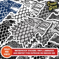GAME OF THRONES WATERPROOF STICKERS | House Stark Sigil House of the Dragon | Tumbler & Car Sticker