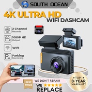 South Ocean 4K Dual Lens Dashcam 3 Inch WIFI Night Vision 24H Parking Monitoring Dash Camera Car Dvr