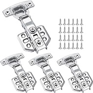 Soft-Close Concealed Hinge Stainless Steel Cabinet Hinges, Full Overlay, Pack of 4