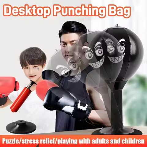 Stress Reliever Punching Bag With Suction Cup Stress Buster Desk Boxing Punch Ball Reduce Tension Fi