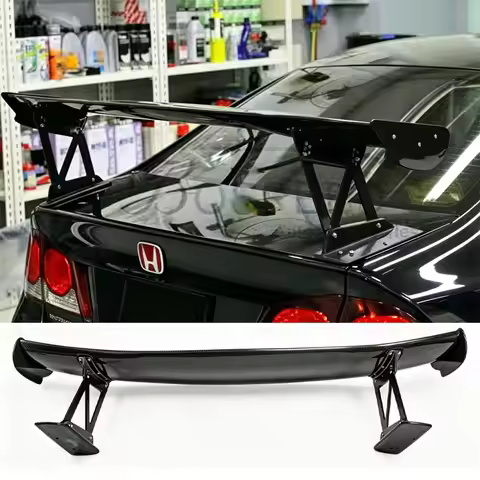 For Honda Civic FD2 Carbon Fiber GT Spoiler Mugen JS Style Rear Trunk Wing Car Modification Rear Spo