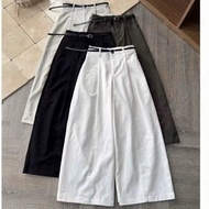 Women's wide-leg pants made of vip Japanese khaki, 93 and 100cm, MDVKK. elastic waist at the back. M