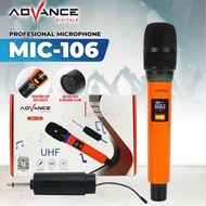 ADVANCE - Mic Single Wireless Professional Recharger (MIC-106) Mic Profesional UHF Wireless