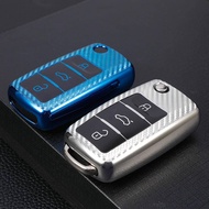 Tpu Car Key Case Full Cover Fob For VW Volkswagen Golf 7 MK7 Tiguan MK2 For SEAT Ateca Leon FR 2 Ibi